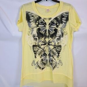 Sequence Butterfly Top Faded‎ Glory Women's Size L 12-14 Yellow